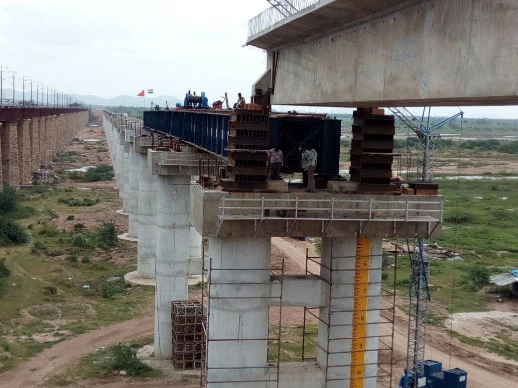 Bridge construction and launching works